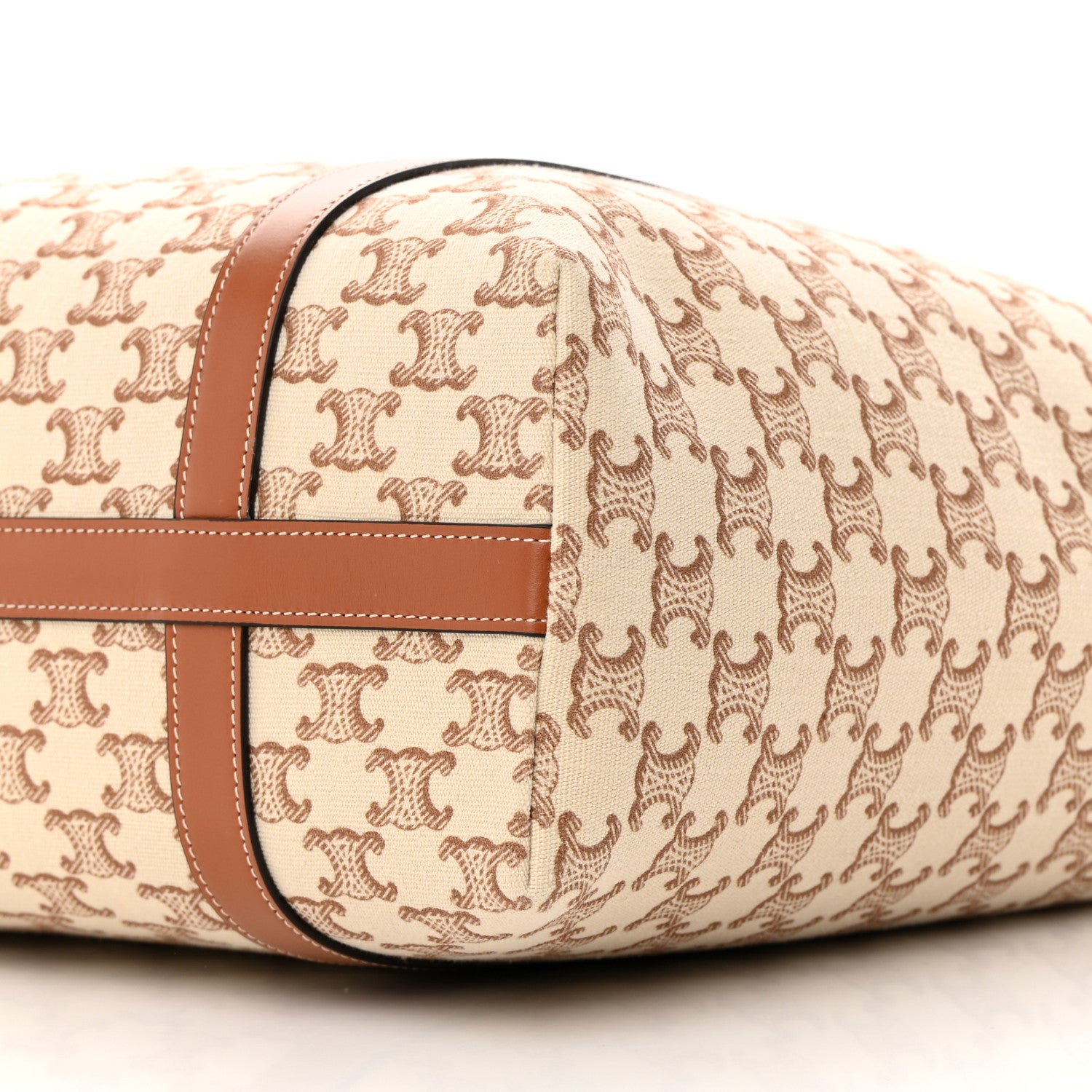 Celine Triomphe Canvas Calfskin Museum Bag White 11 of 12