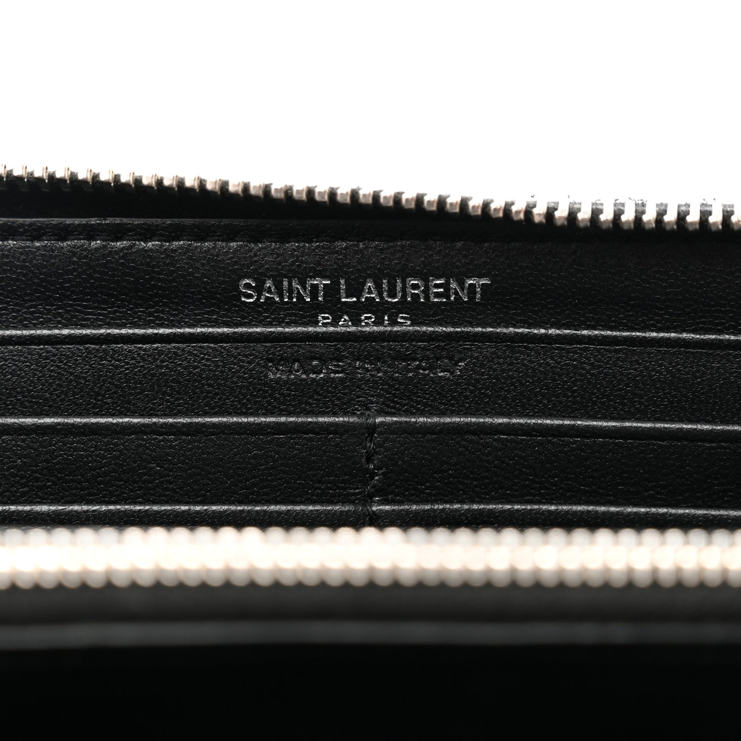 Calfskin Matelasse Chevron Monogram Zip Around Wallet Black