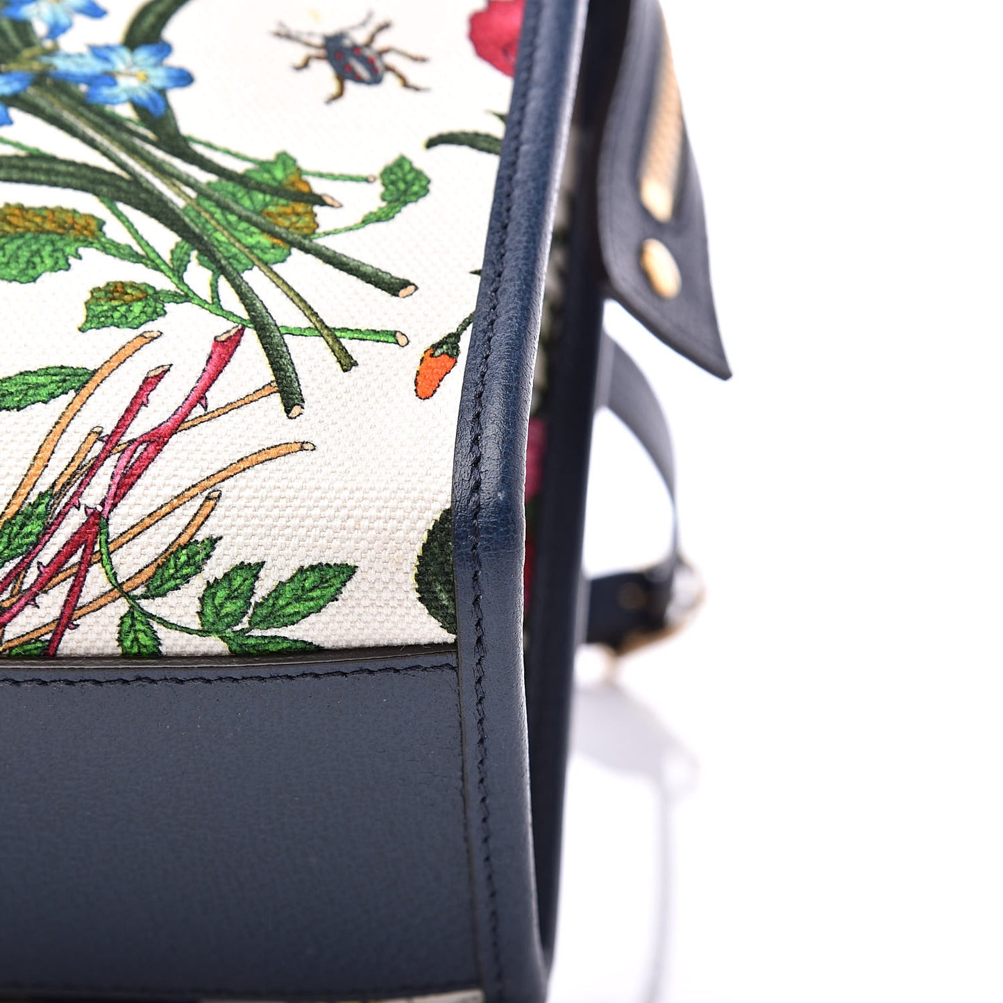 Canvas Medium Flora Tote White Multicolor Blue Agata