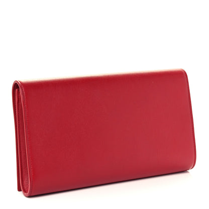Saint Laurent Calfskin Monogram Large Belle De Jour Clutch Lipstick Red 3 of 8