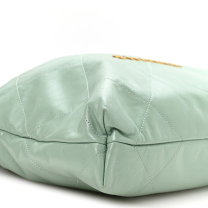 Chanel Shiny Calfskin Quilted Chanel 22 Light Green 10 of 11