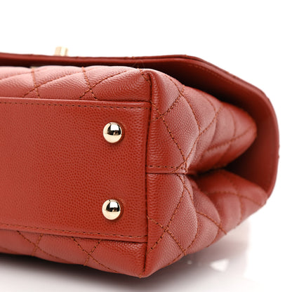 Chanel Caviar Quilted Mini Coco Handle Flap Dark Orange 10 of 10