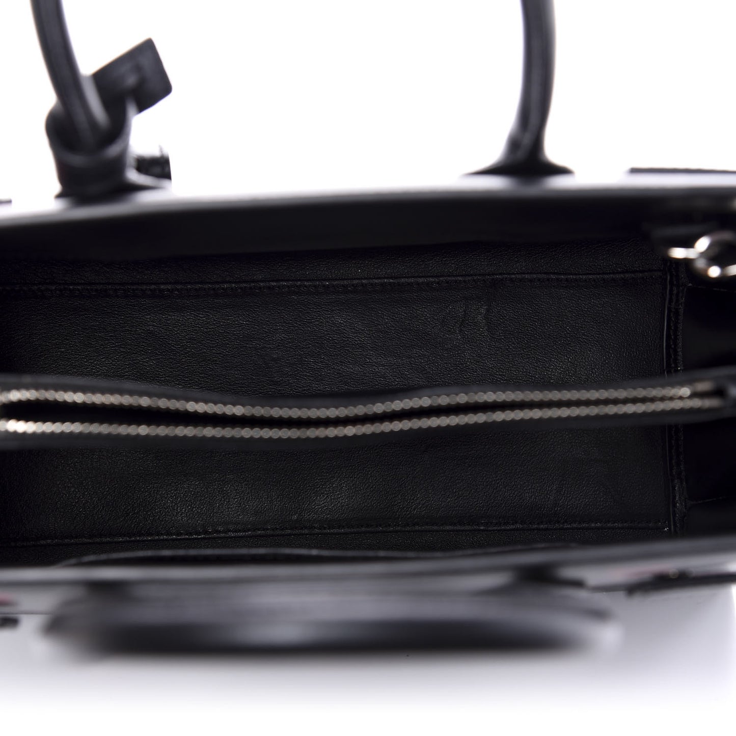 Calfskin Heart Bolts Baby Sac De Jour Black