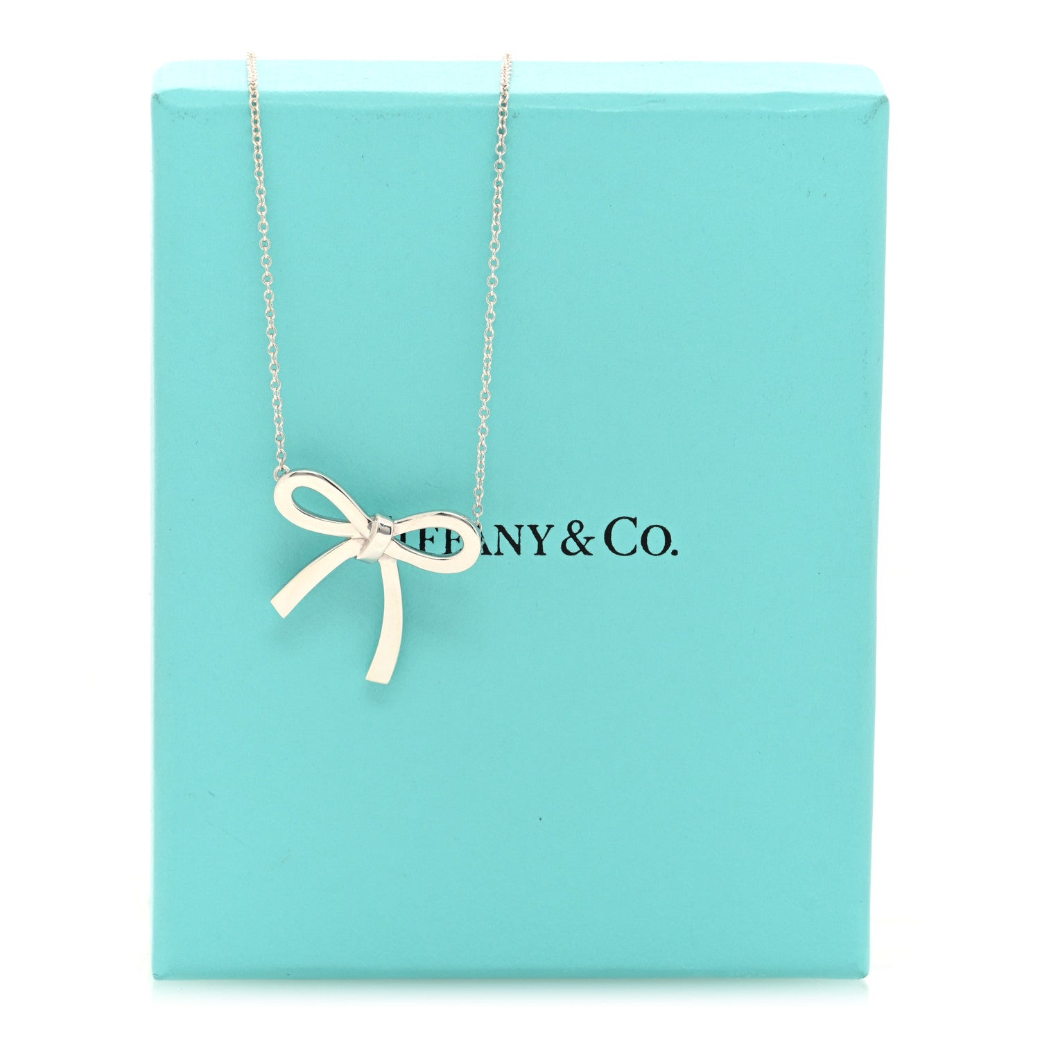 Tiffany Sterling Silver Large Bow Pendant Necklace 4 of 4