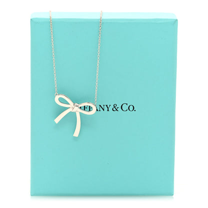 Tiffany Sterling Silver Large Bow Pendant Necklace 4 of 4