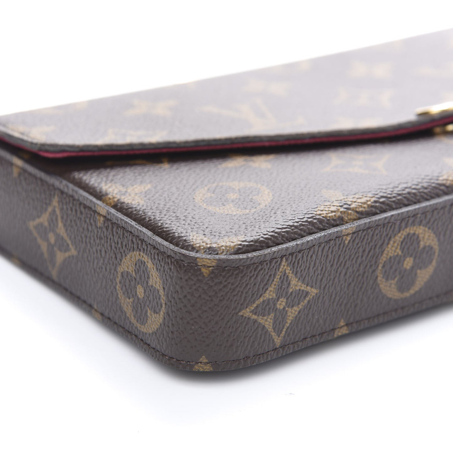Monogram Pochette Felicie Chain Wallet Fuchsia