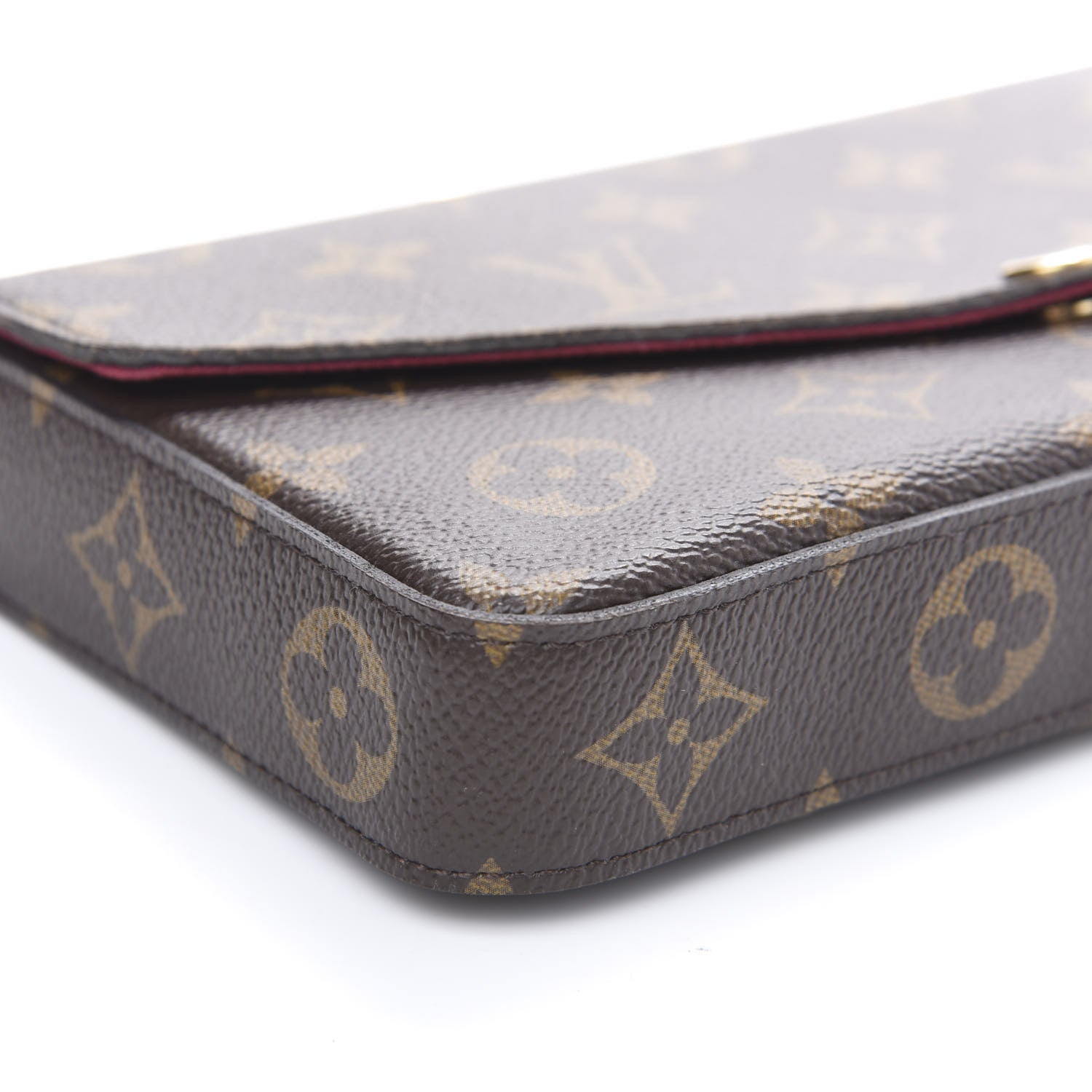 Louis Vuitton Monogram Pochette Felicie Chain Wallet Fuchsia 7 of 9
