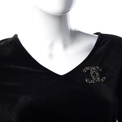 Chanel Lambskin Chain CC Brooch Black Gold 2 of 5