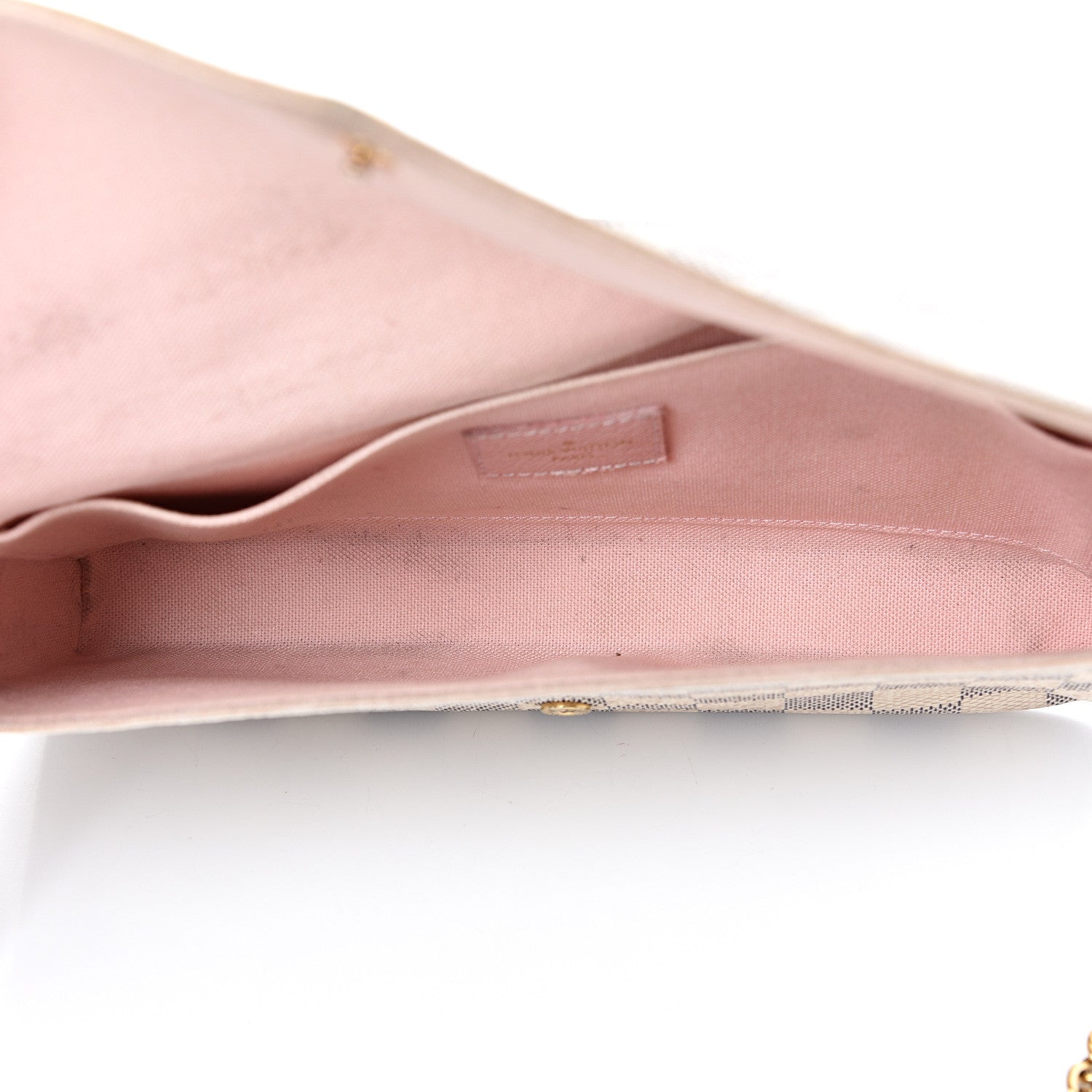 Louis Vuitton Damier Azur Pochette Felicie Chain Wallet Rose Ballerine 4 of 24