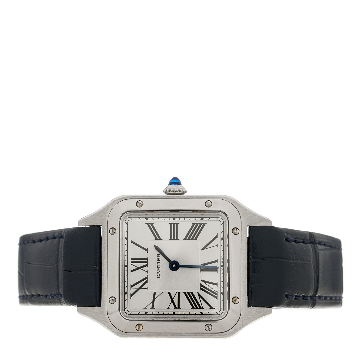 Cartier Stainless Steel Alligator 27.5mm Santos Dumont Quartz Watch 2 of 5