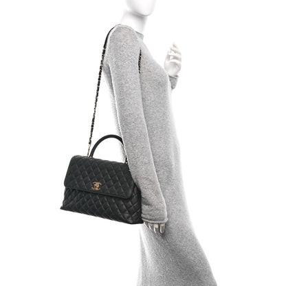 Chanel Caviar Quilted Medium Coco Handle Flap Black 2 of 10