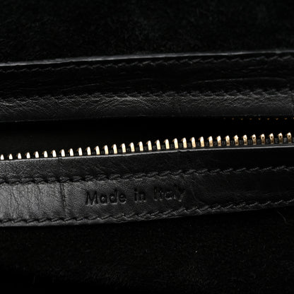 Celine Crocodile Embossed Calfskin Medium Phantom Luggage Black 7 of 11