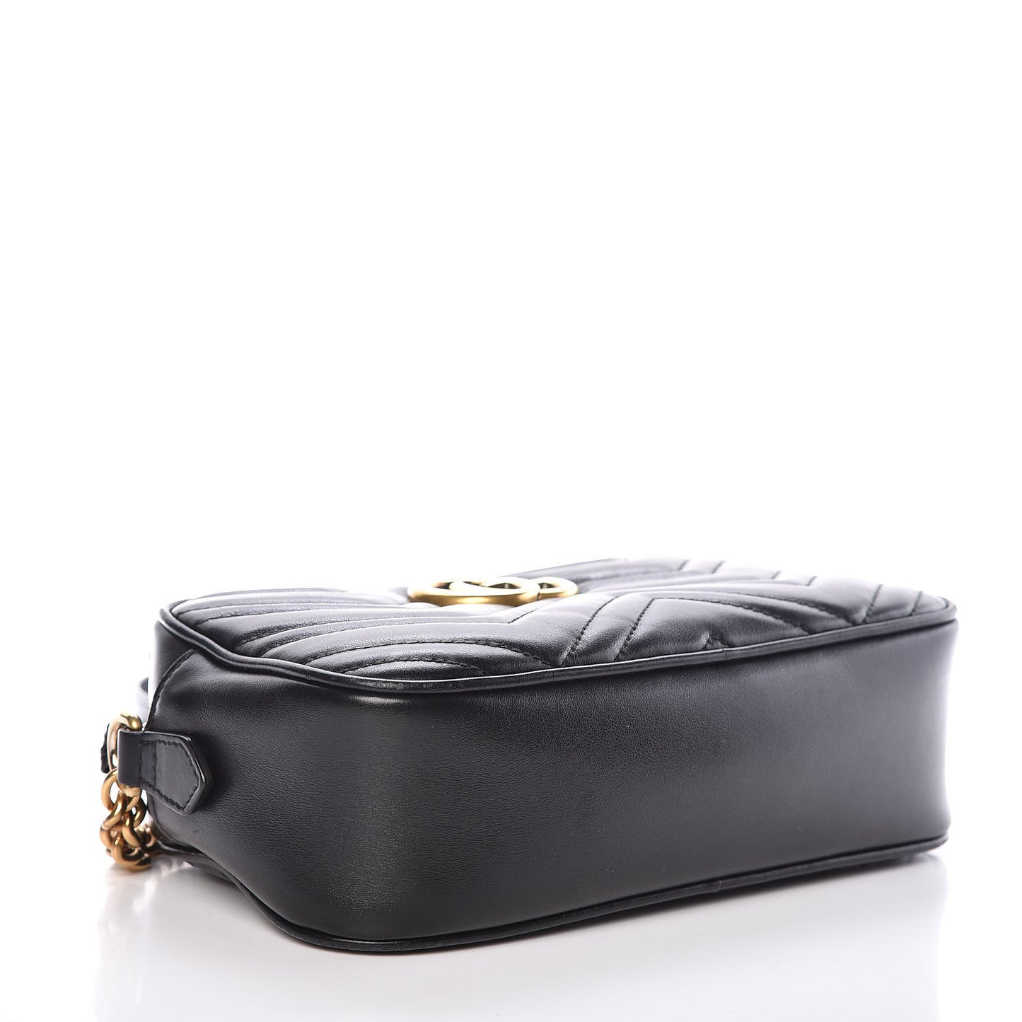 Calfskin Matelasse Small GG Marmont Chain Shoulder Bag Black