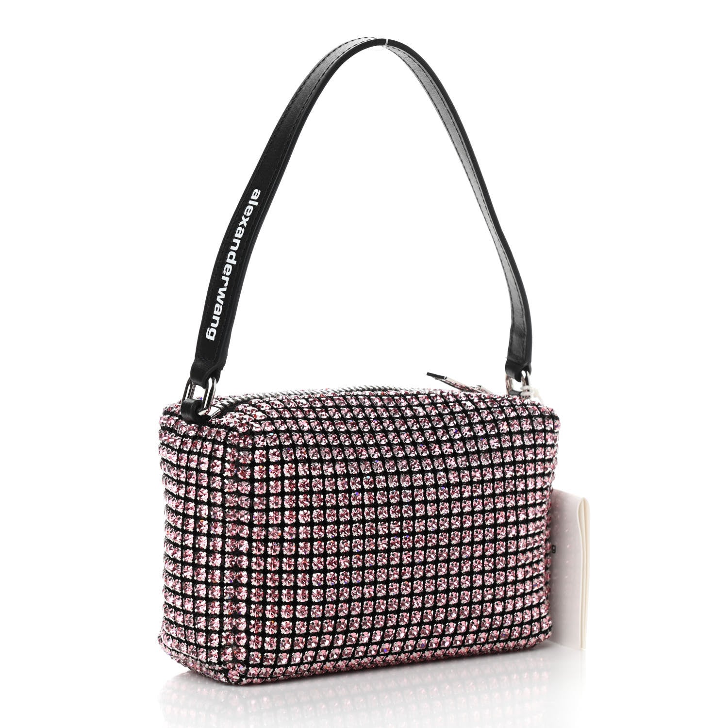 Alexander Wang Mesh Crystal Rhinestone Mini Heiress Pouch Pink 2 of 9