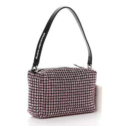 Alexander Wang Mesh Crystal Rhinestone Mini Heiress Pouch Pink 2 of 9