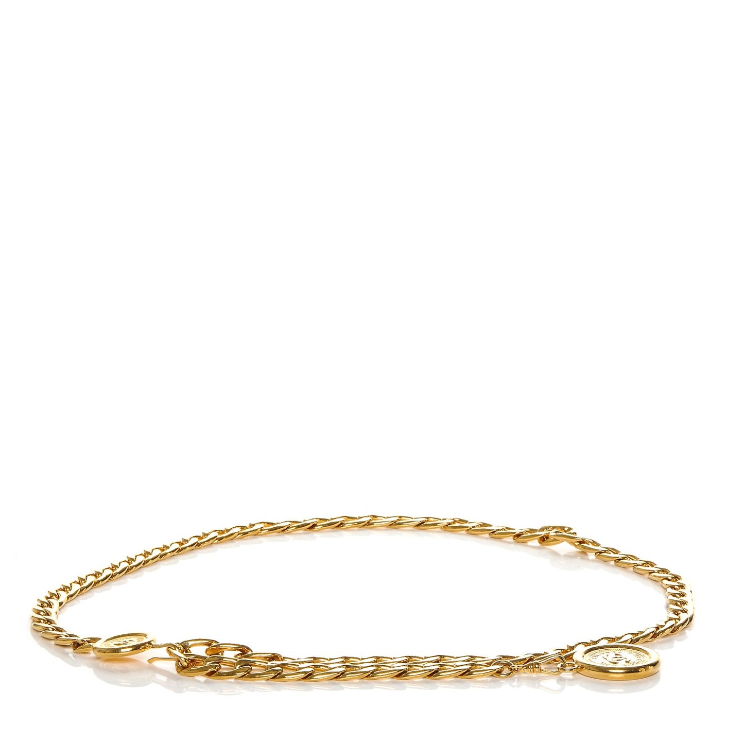 Chain CC Medallion Belt Gold