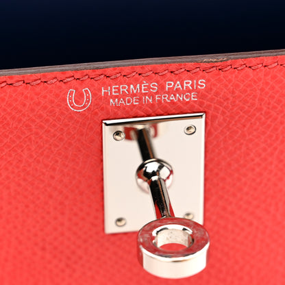 Hermes Epsom Horseshoe Mini Kelly Sellier 20 Rose Texas Bleu Saphir 6 of 14