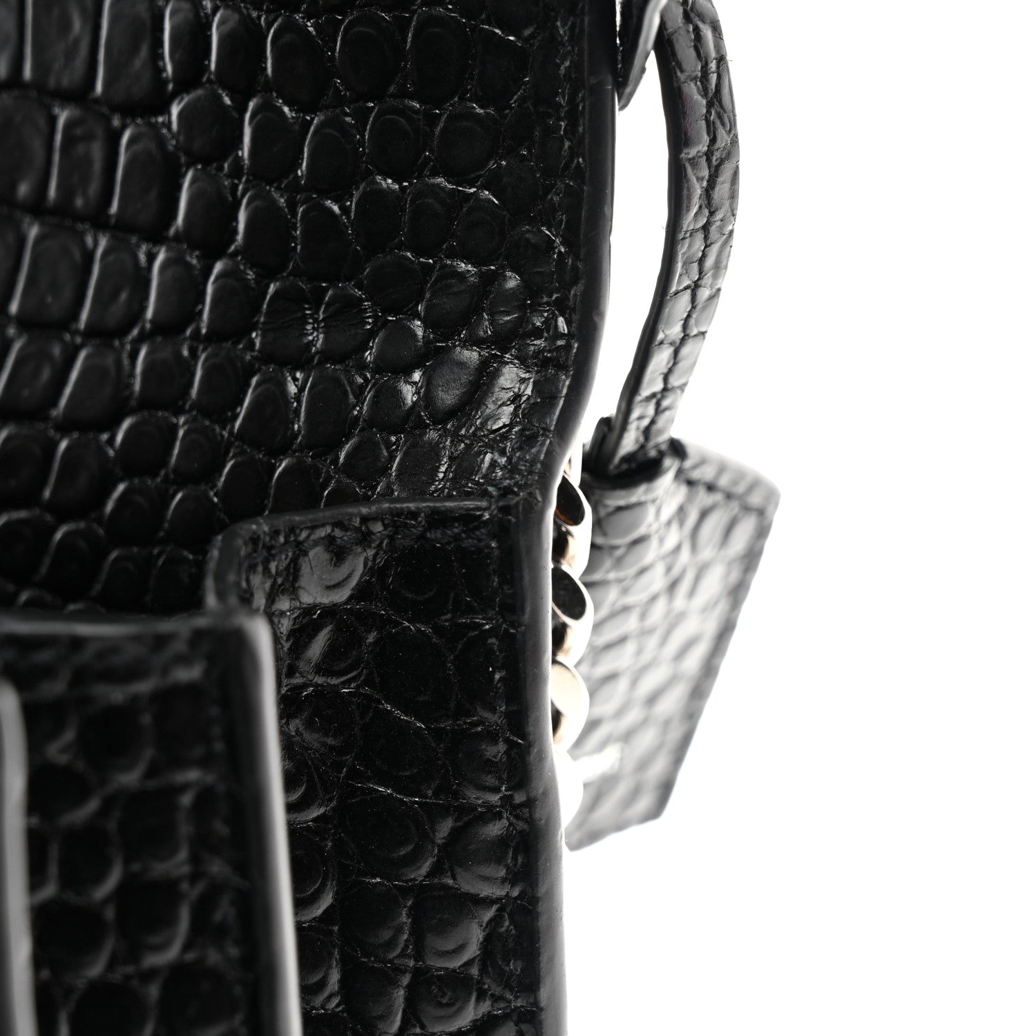 Saint Laurent Calfskin Crocodile Embossed Medium Monogram Sunset Black 13 of 13