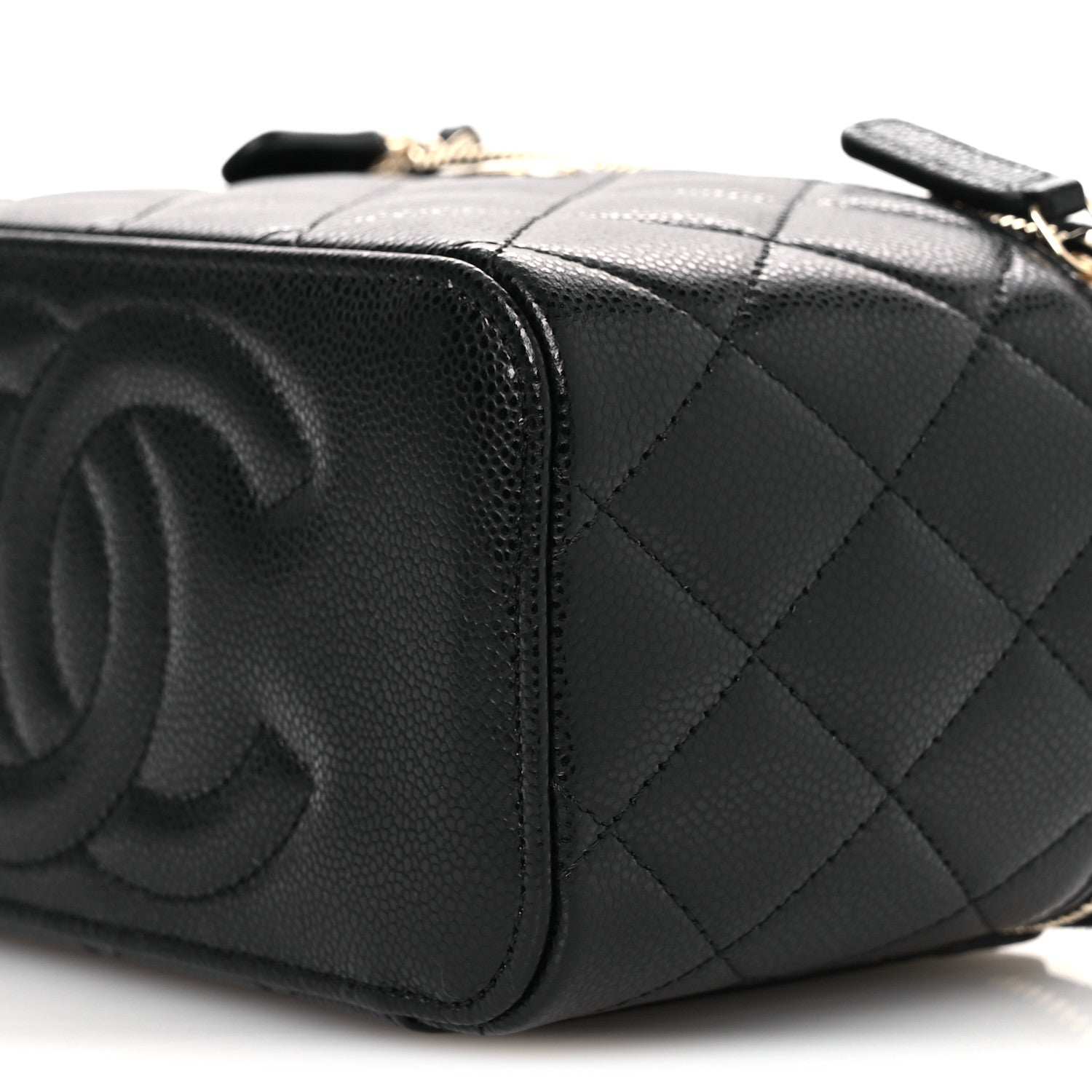 Chanel Caviar Quilted Small Vanity Case With Chain Black Black 10 of 14
