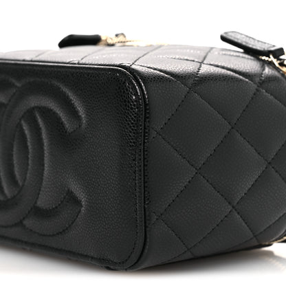 Chanel Caviar Quilted Small Vanity Case With Chain Black Black 10 of 14
