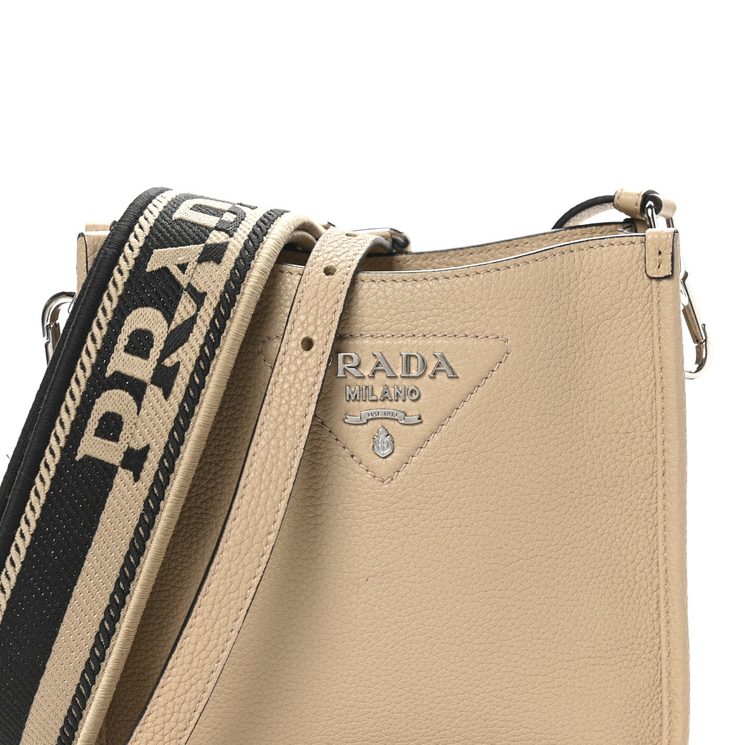 Prada Vitello Daino Soft Mini Hobo Messenger Bag Sabbia 7 of 9