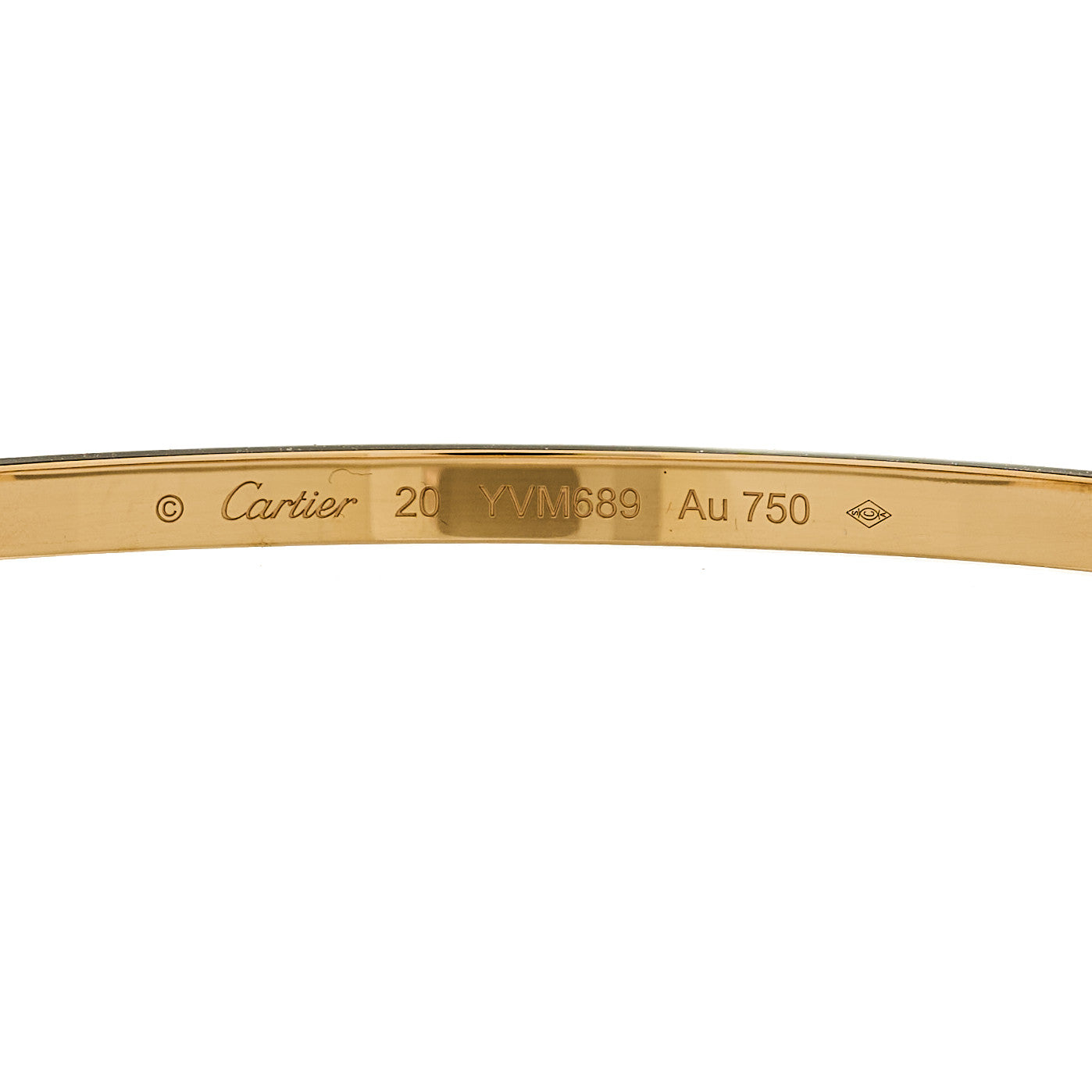 18K Yellow Gold Small LOVE Bracelet 20