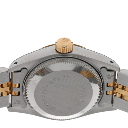 Rolex Stainless Steel 18K Yellow Gold 26mm Oyster Perpetual Datejust Watch Silver Tapestry 69173 4 of 5