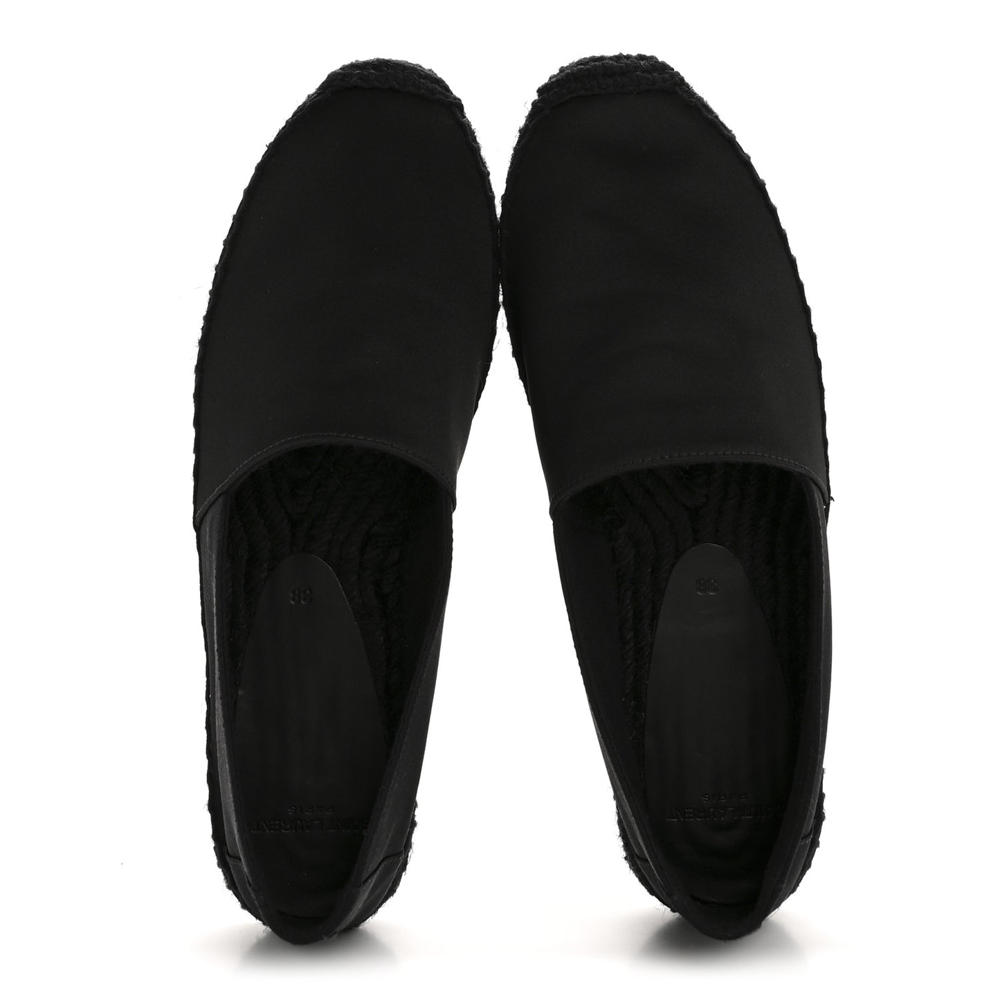 Crepe Satin Elba Espadrilles 38 Black