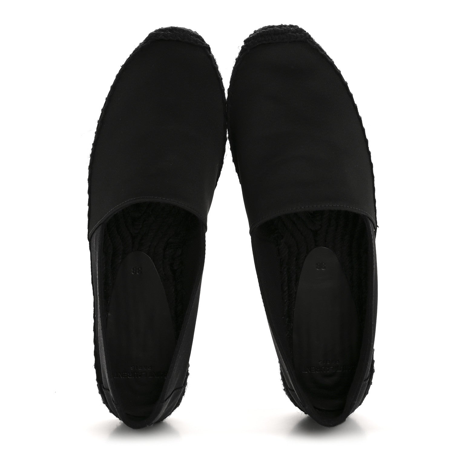 Saint Laurent Crepe Satin Elba Espadrilles 38 Black 2 of 9