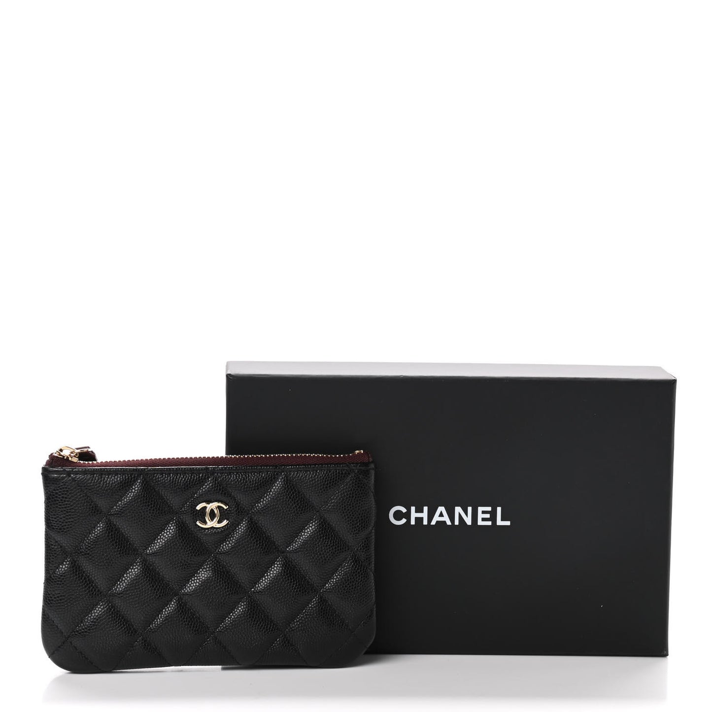 Caviar Quilted Small Cosmetic Case Black