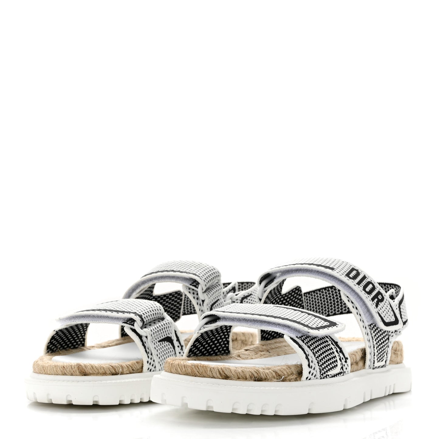 Technical Knit Jute Dioract 10mm Sandals 37 White Black
