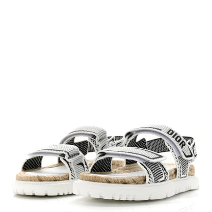 Christian Dior Technical Knit Jute Dioract 10mm Sandals 37 White Black 3 of 9