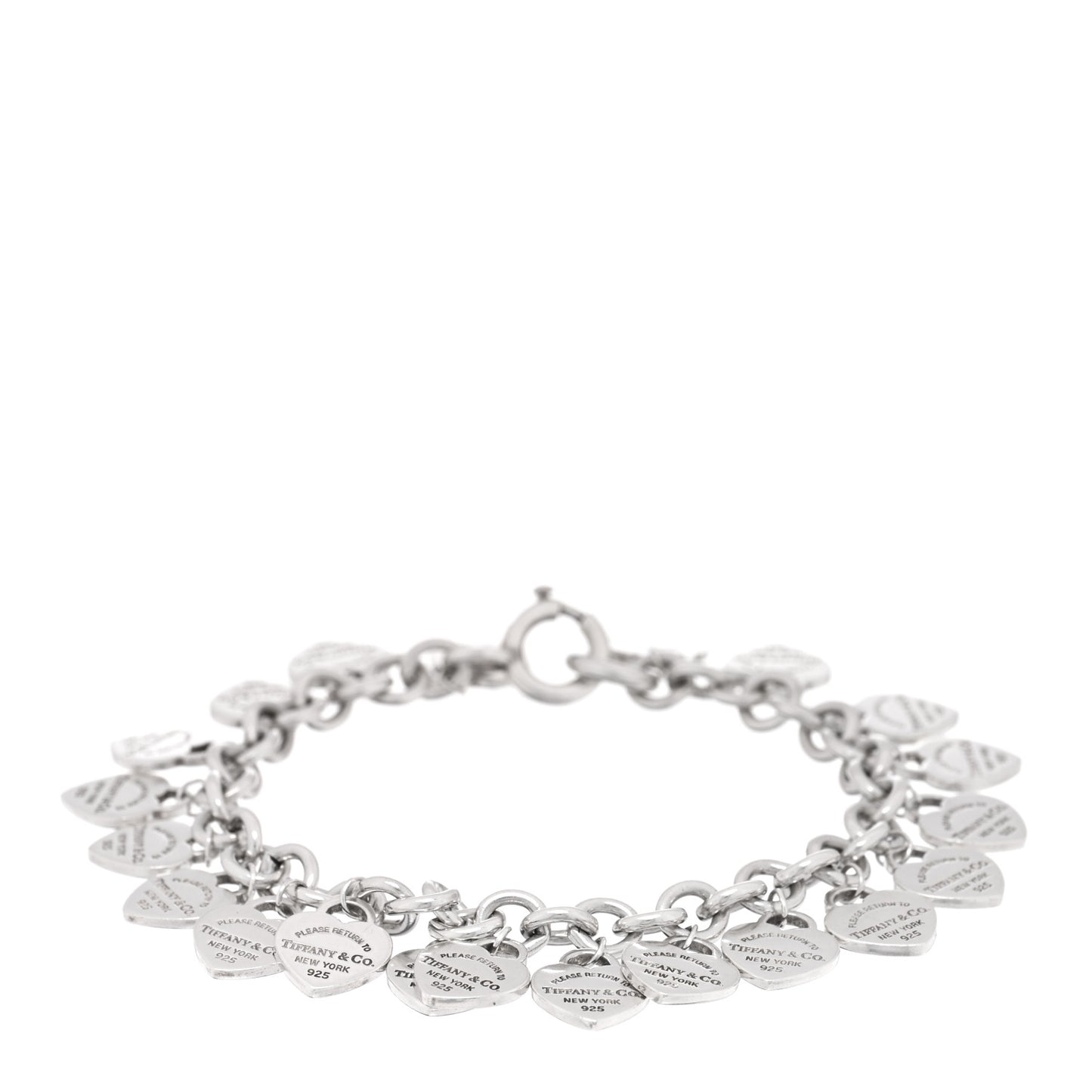 Sterling Silver Mini Return to Tiffany Multi Heart Charm Bracelet