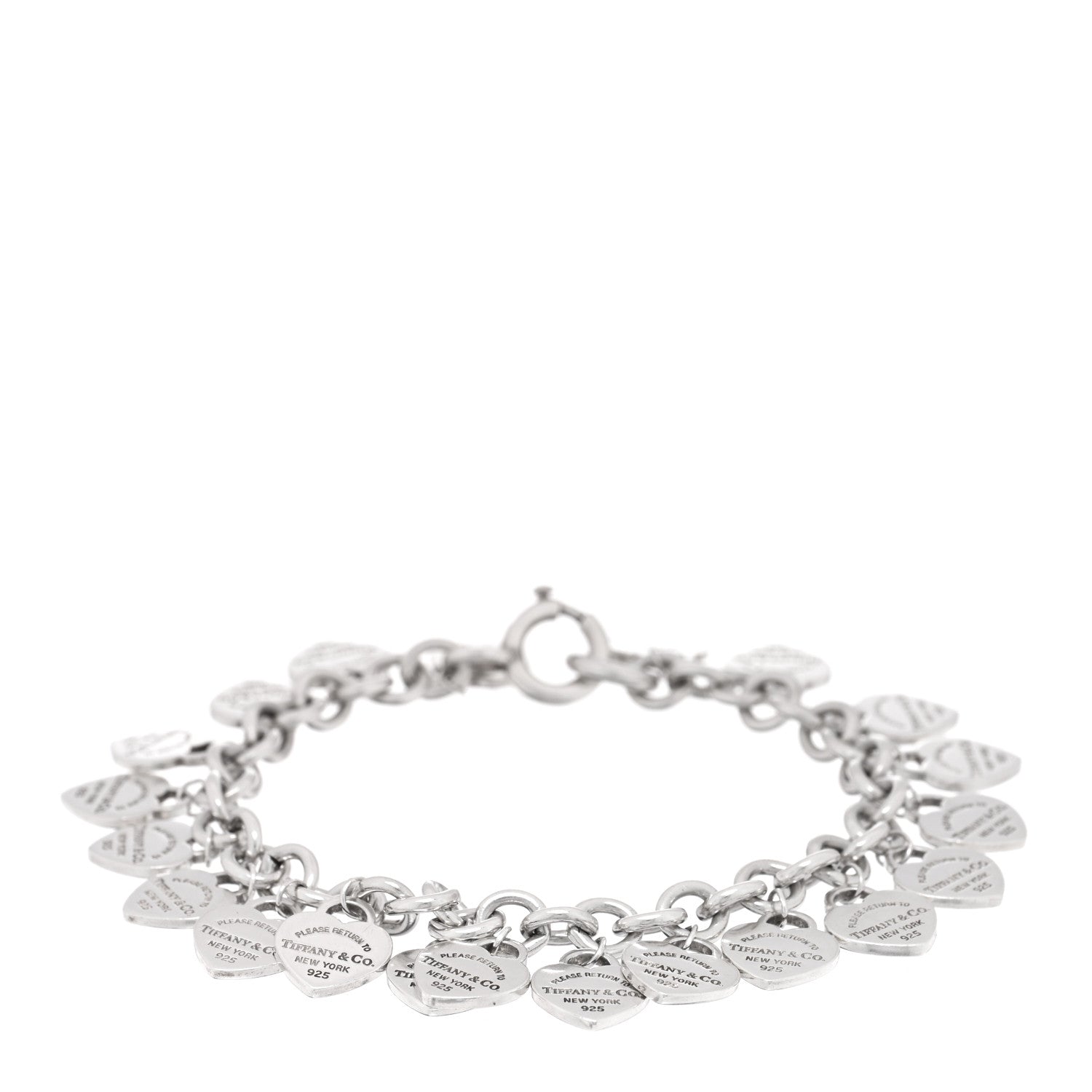 Tiffany Sterling Silver Mini Return to Tiffany Multi Heart Charm Bracelet 1 of 3