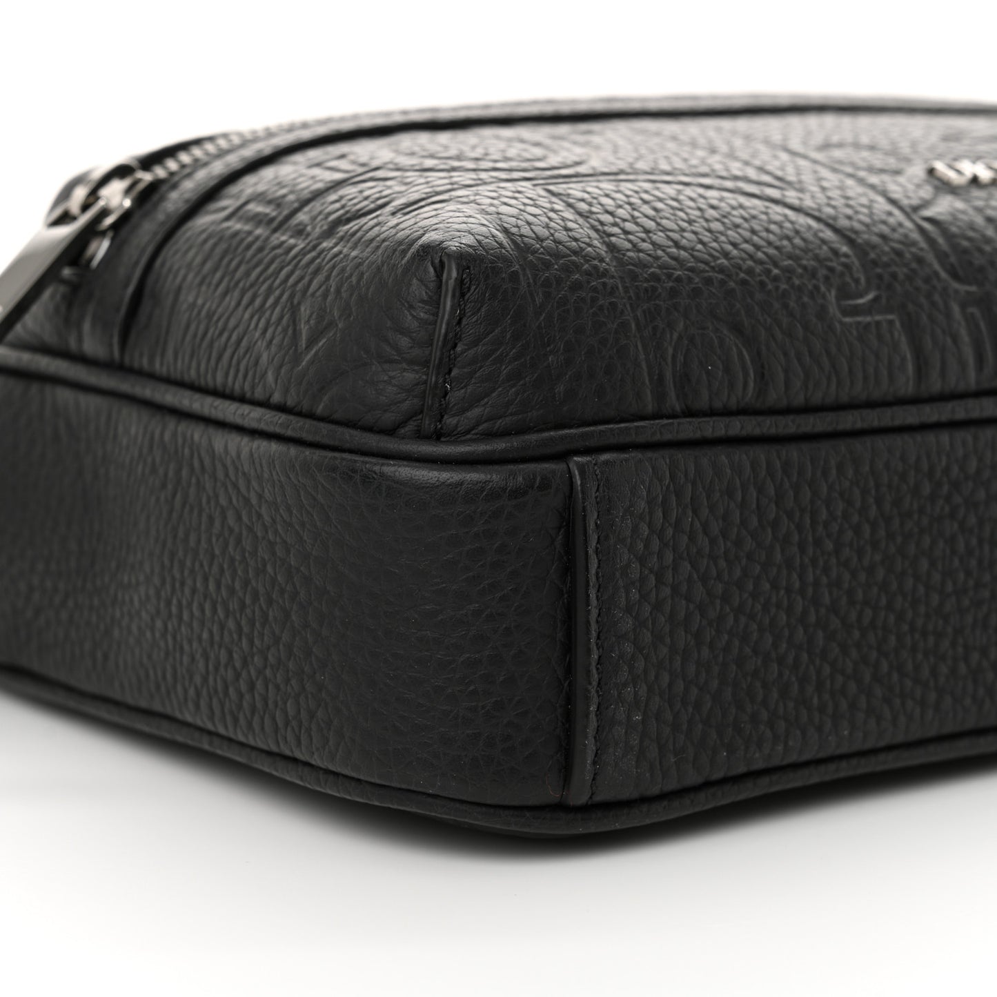 Grained Calfskin Embossed Dior Gravity Rider Zipped 2.0 Messenger Black