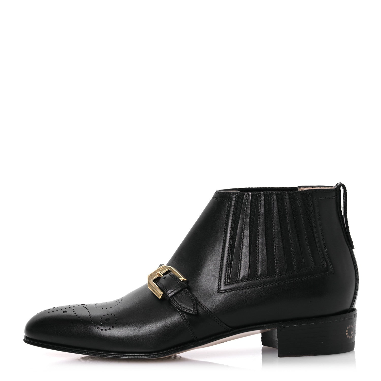 Gucci Waxed Calfskin Womens Ankle Boots 37.5 Black 1 of 13