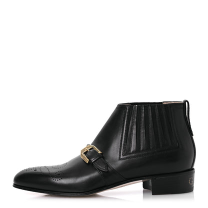Gucci Waxed Calfskin Womens Ankle Boots 37.5 Black 1 of 13