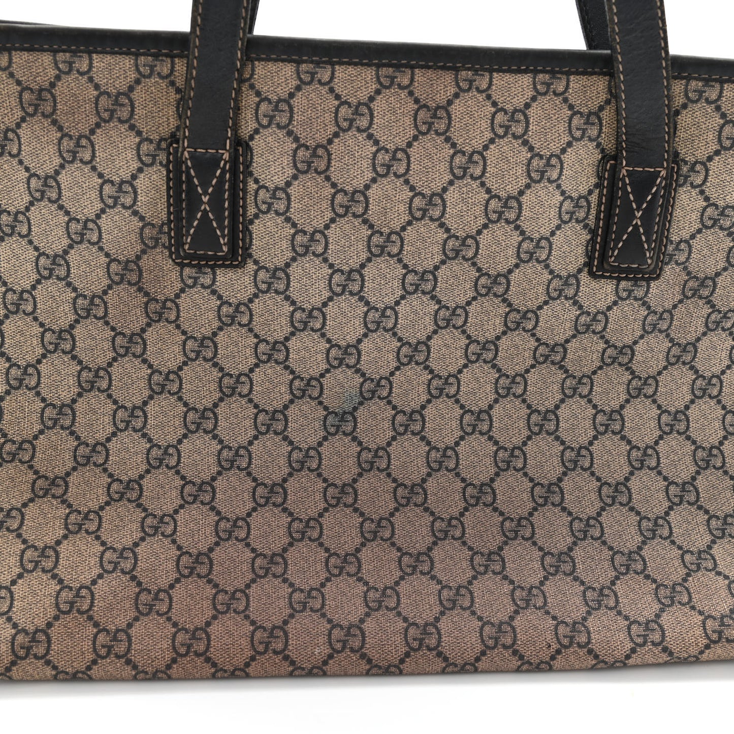 GG Supreme Monogram Medium Zippered Shopping Tote Navy