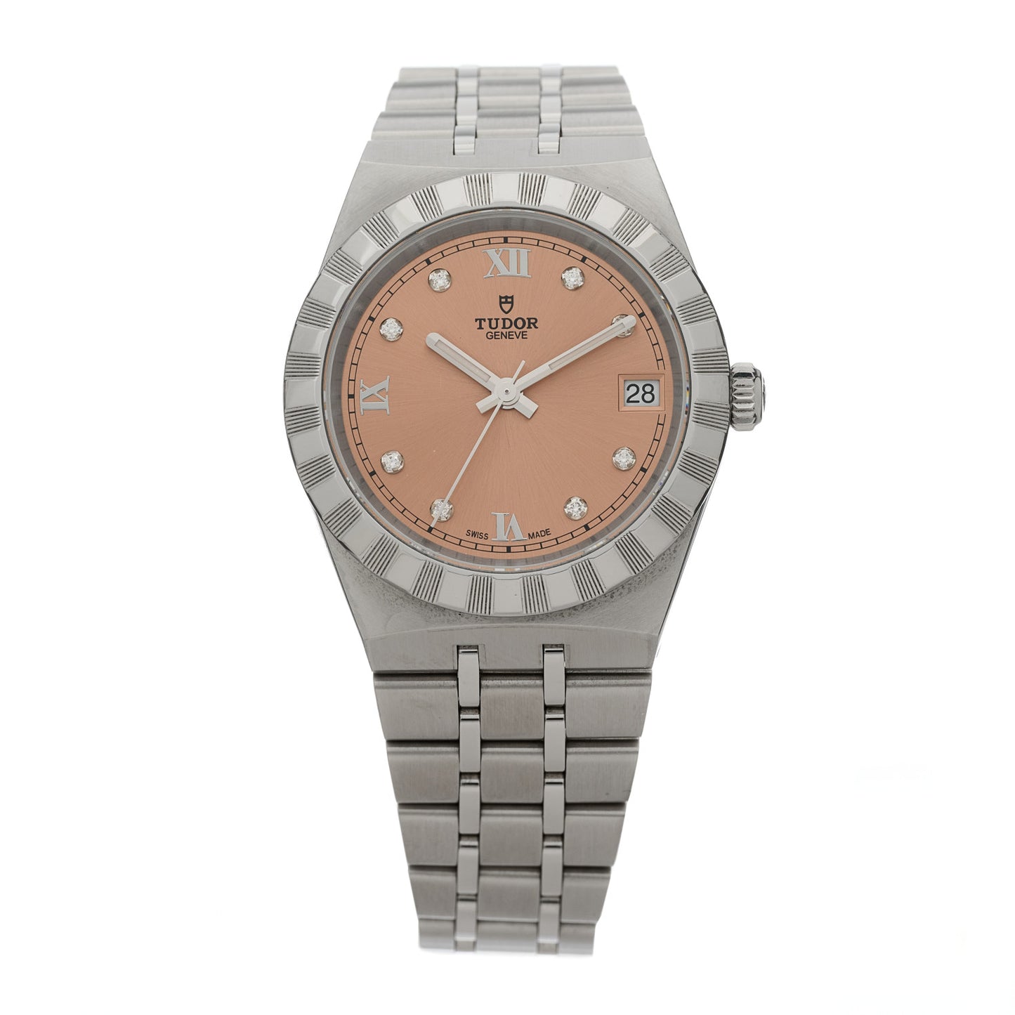 Stainless Steel Diamond 34mm Royal Automatic Watch Pink 28400