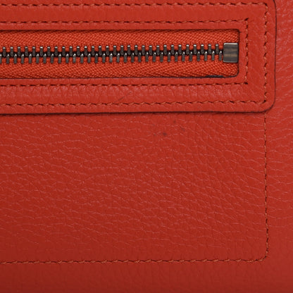 Celine Drummed Calfskin Nano Luggage Vermillion 9 of 14