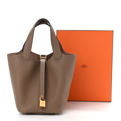 Hermes Taurillon Maurice Picotin Lock 18 PM Beige De Weimar 11 of 11