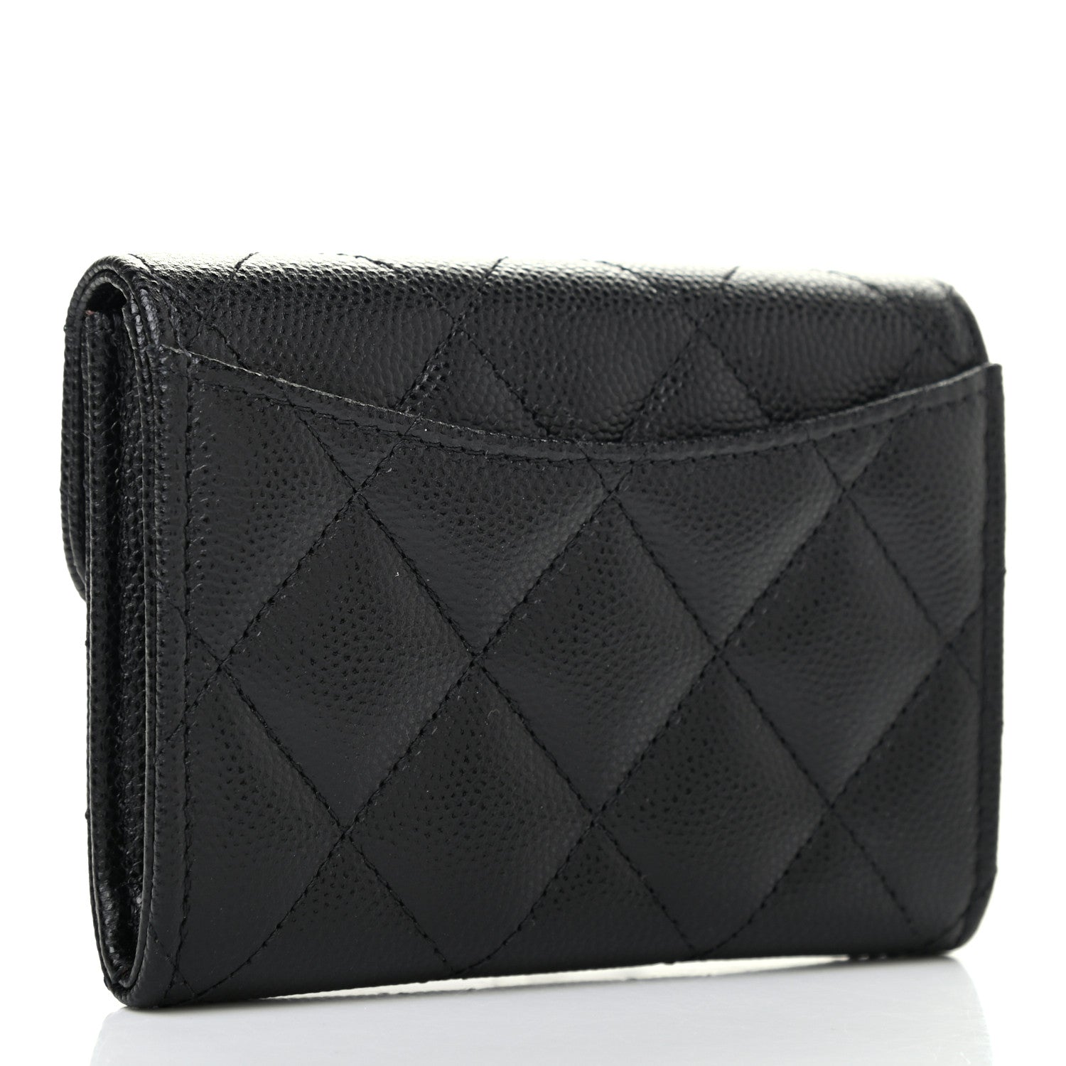 Chanel Caviar Quilted Flap Card Holder Wallet Black 2 of 6