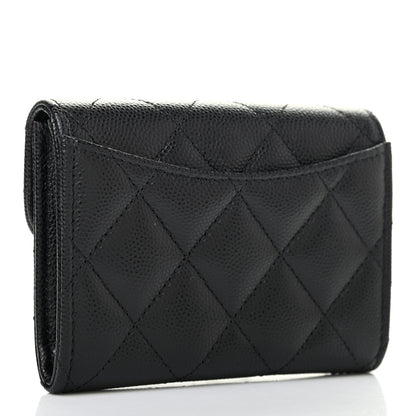 Chanel Caviar Quilted Flap Card Holder Wallet Black 2 of 6