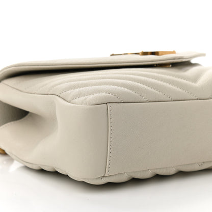 Saint Laurent Sheepskin Matelasse Chevron Monogram Medium College Bag Crema Soft 9 of 10
