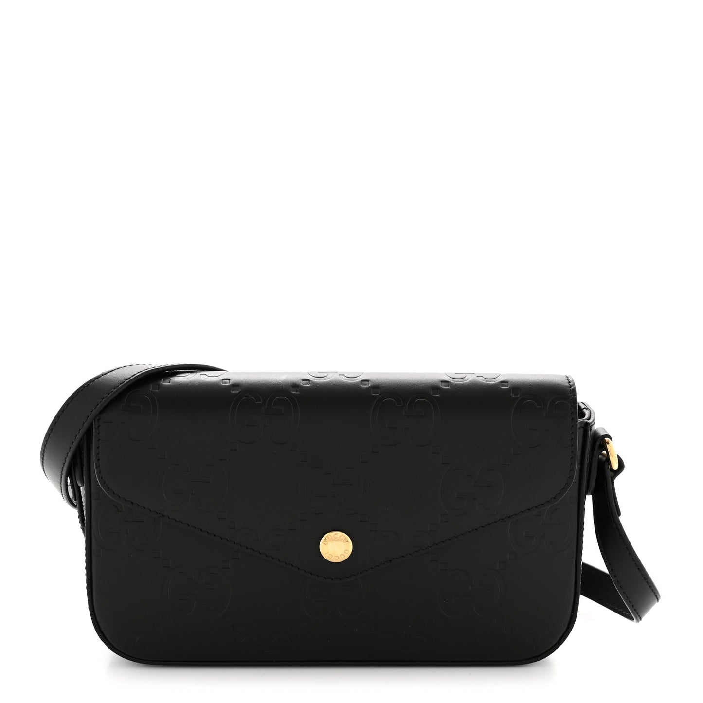 Gilbert Calfskin GG Super Mini Shoulder Bag Black