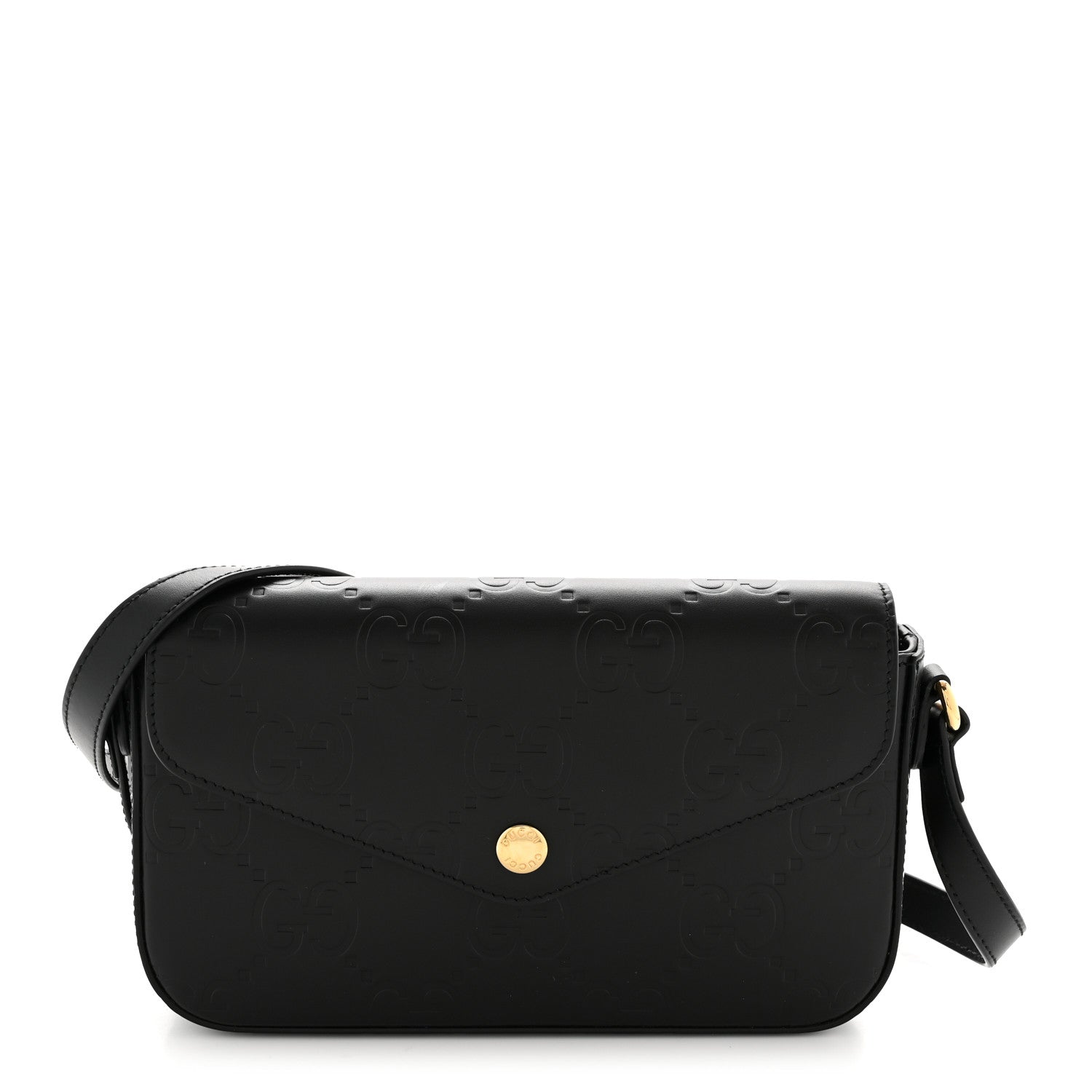 Gucci Gilbert Calfskin GG Super Mini Shoulder Bag Black 1 of 13