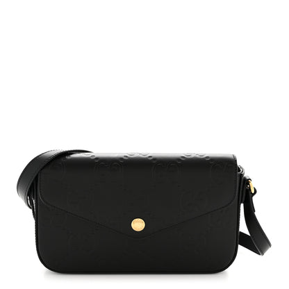 Gucci Gilbert Calfskin GG Super Mini Shoulder Bag Black 1 of 13