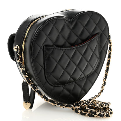 Chanel Lambskin Quilted CC In Love Heart Bag Black 3 of 10