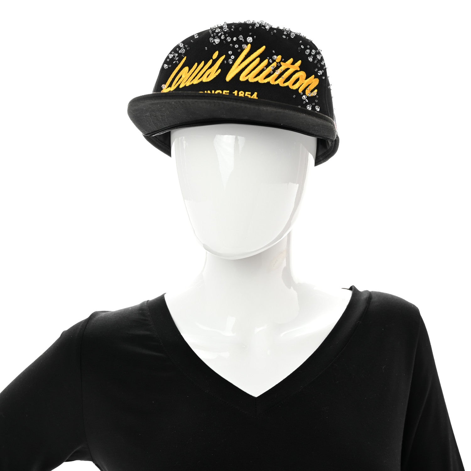 Louis Vuitton Crystal Jacquard Embroidered Cap M Black 2 of 9