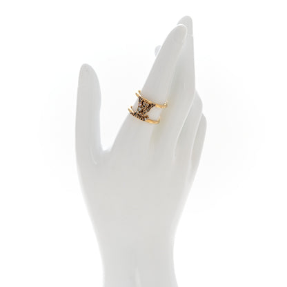 Louis Vuitton Metal Crystal Iconic Tresor Ring L Gold 2 of 6